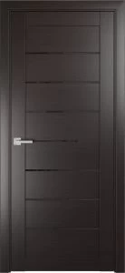 Межкомнатная дверь ЛУ-7 венге (стекло лакобель черный, 900x2000)