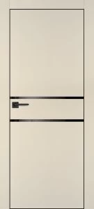 Межкомнатная дверь PX-18 черная кромка с 4-х ст. Бежевый матовый