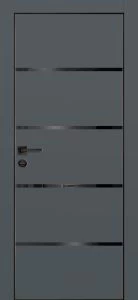Межкомнатная дверь PX-17 черная кромка с 4-х ст. Графит матовый