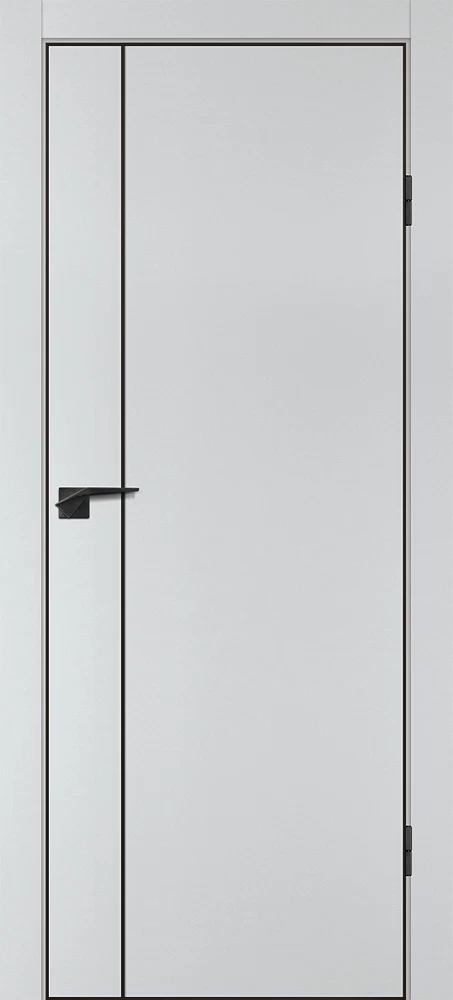 Фото Межкомнатная дверь P-21  черный молдинг PET,  кромка ABS черная c 4-х ст. Сапфир матовый