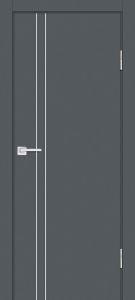 Межкомнатная дверь P-20 AL  молдинг Графит матовый