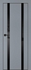 Межкомнатная дверь PX-9  черная кромка с 4-х ст. Серый матовый