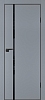Межкомнатная дверь P-22  кромка ABS черная c 4-х ст. Серый матовый